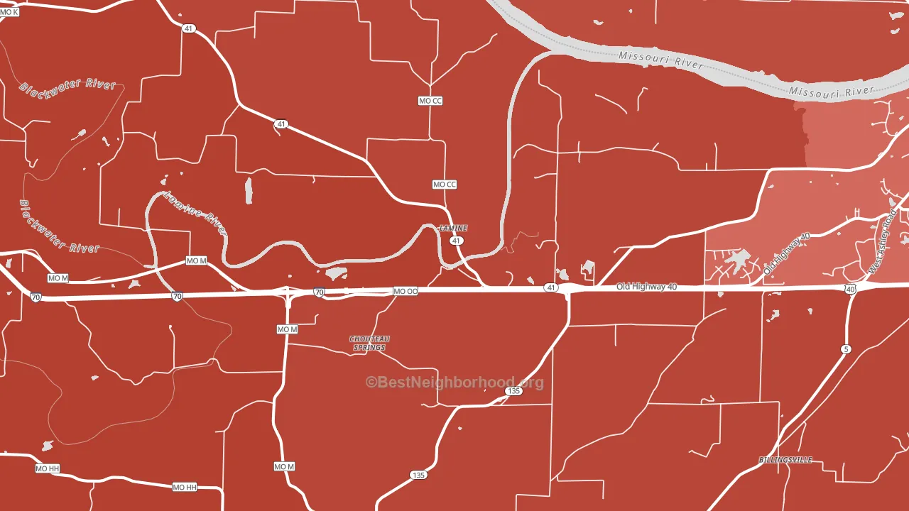 Lamine, MO block-group political-lean map