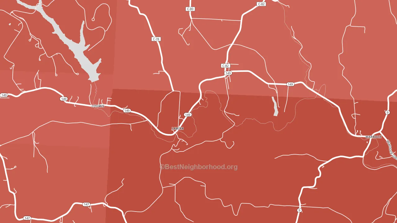 Lamira, OH block-group political-lean map