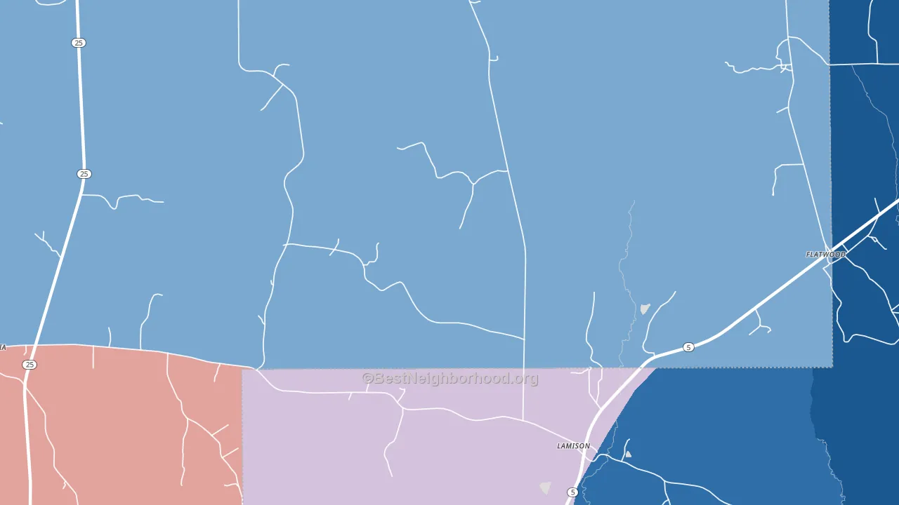 Lamison, AL block-group political-lean map
