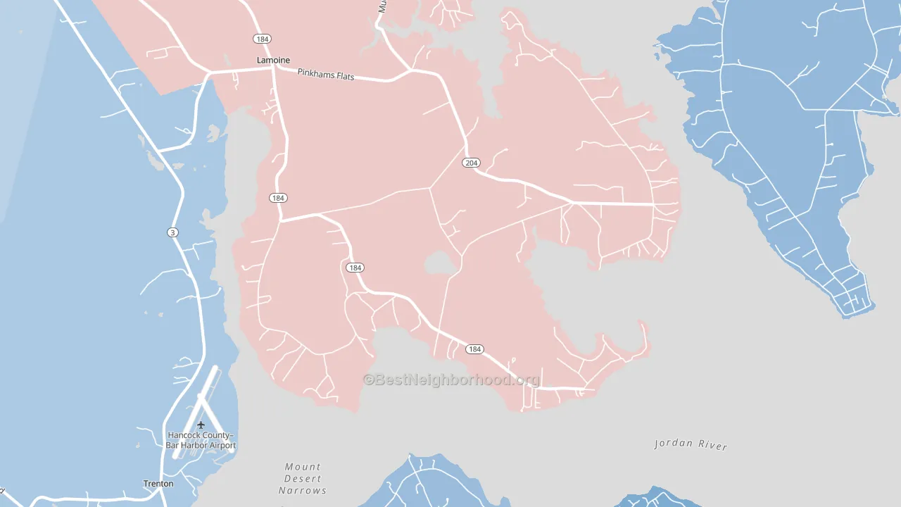 Lamoine, ME block-group political-lean map