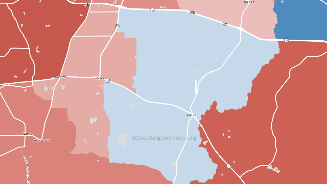 Lamont, FL block-group political-lean map