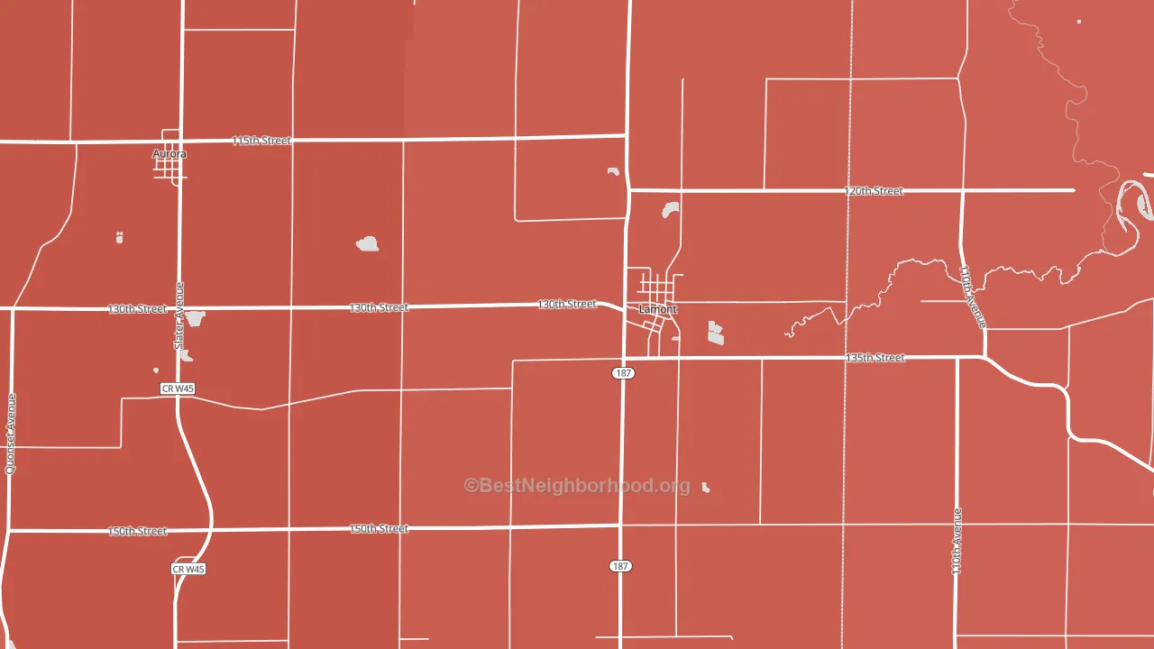 Lamont, IA block-group political-lean map