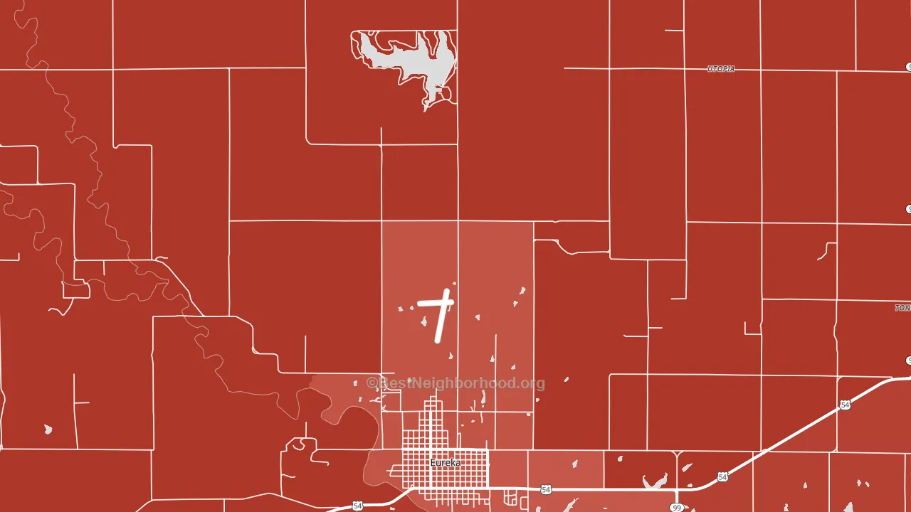 Lamont, KS block-group political-lean map