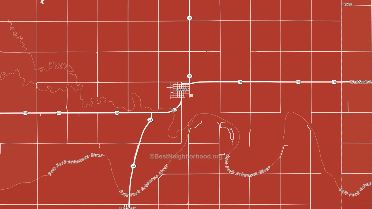 Lamont, OK block-group political-lean map