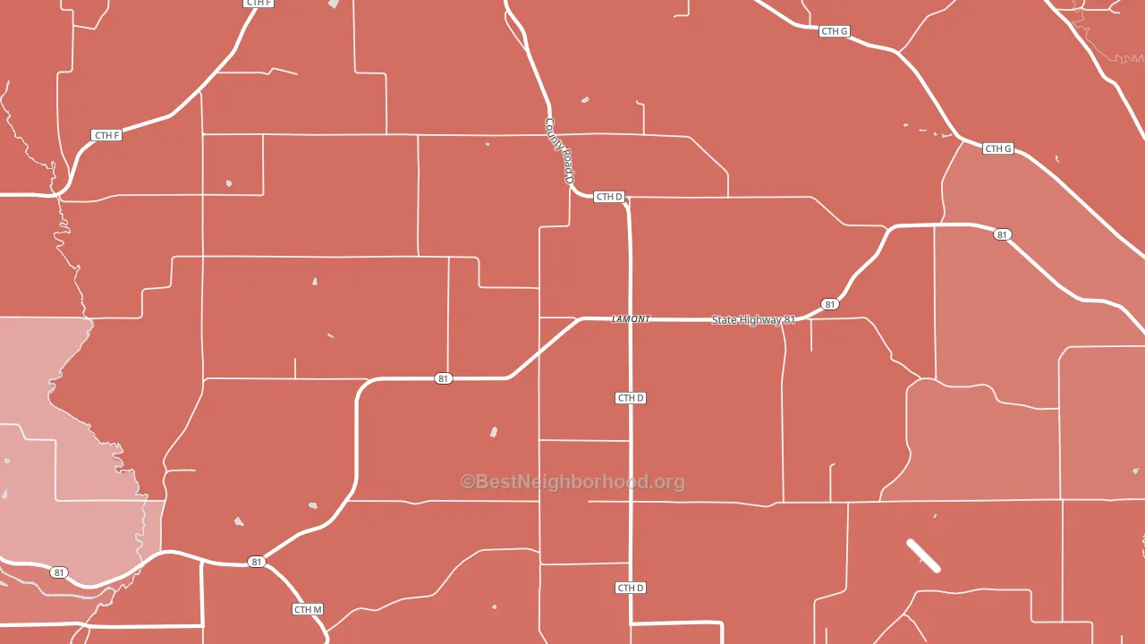 Lamont, WI block-group political-lean map