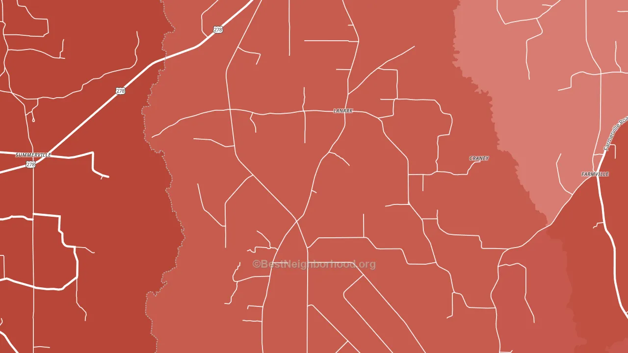 Lanark, AR block-group political-lean map