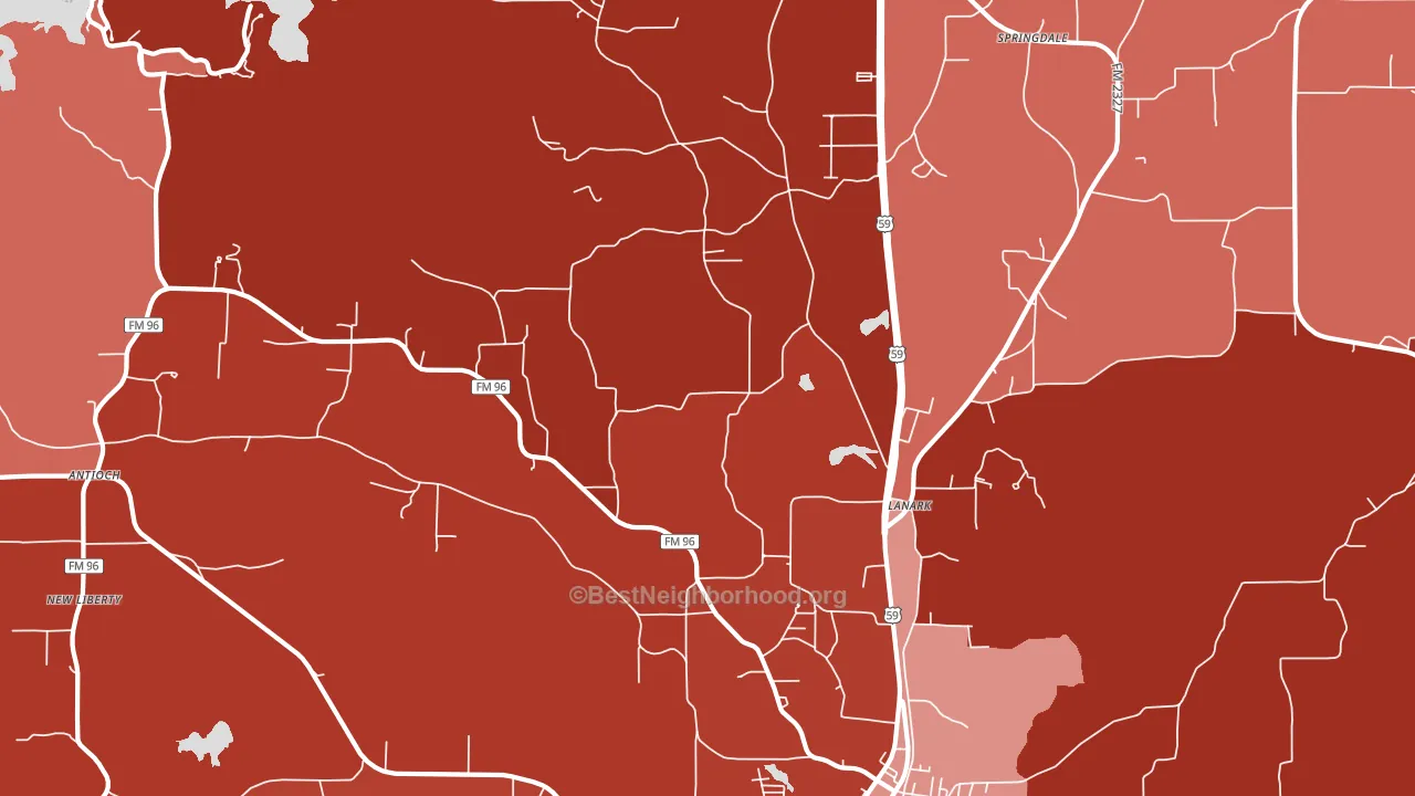 Lanark, TX block-group political-lean map