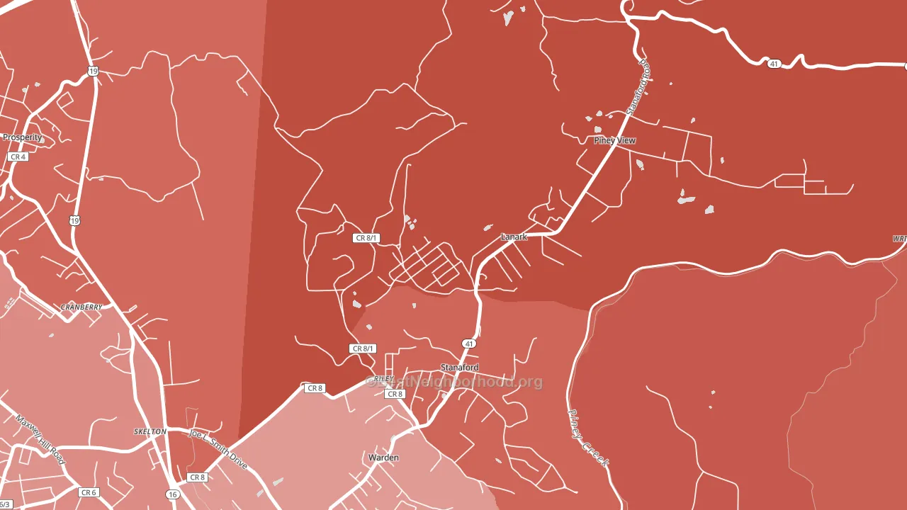 Lanark, WV block-group political-lean map