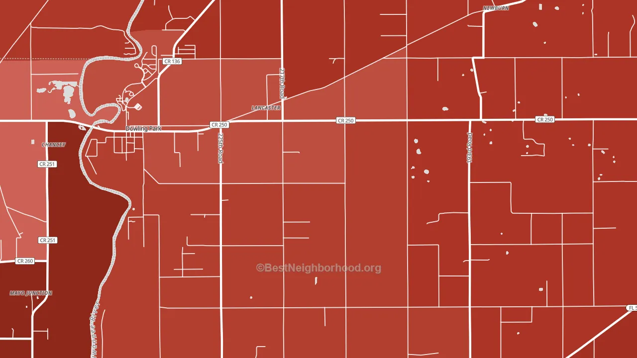 Lancaster, FL block-group political-lean map