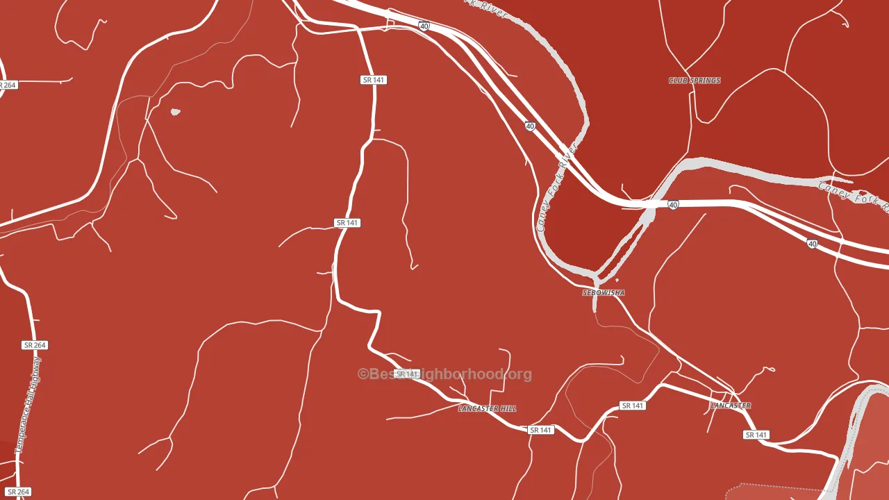 Lancaster Hill, TN block-group political-lean map