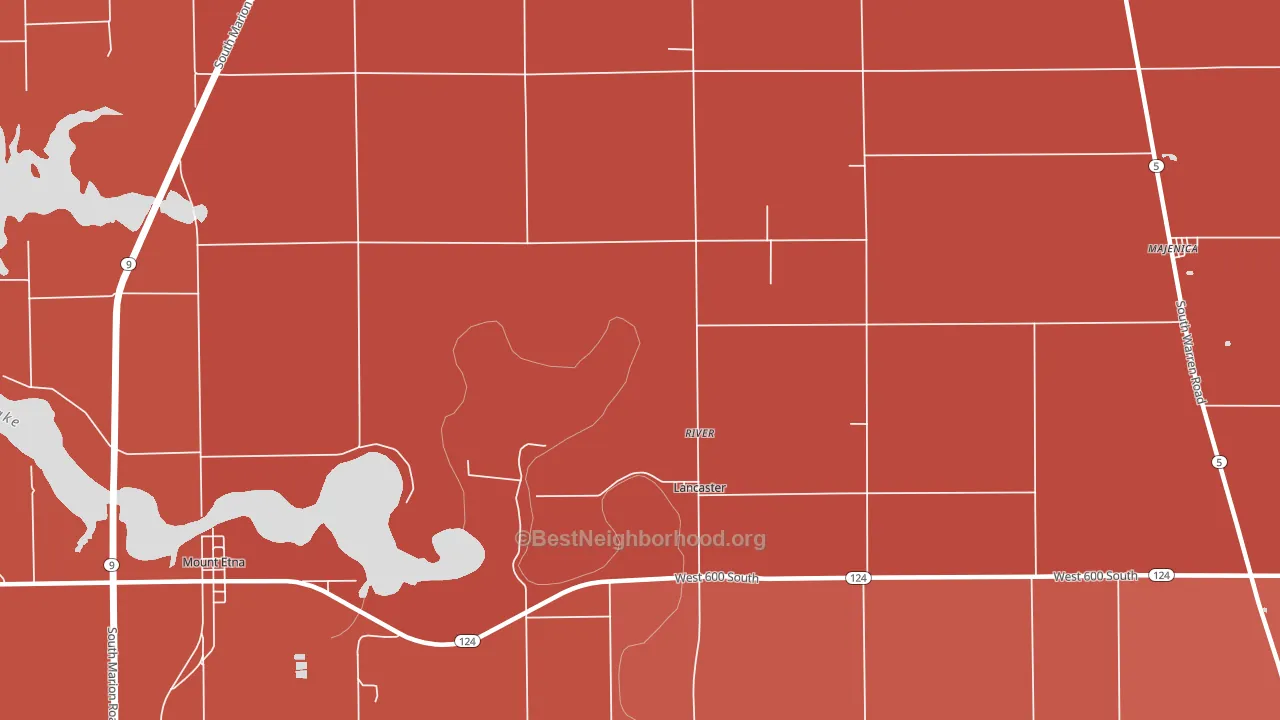 Lancaster, IN block-group political-lean map