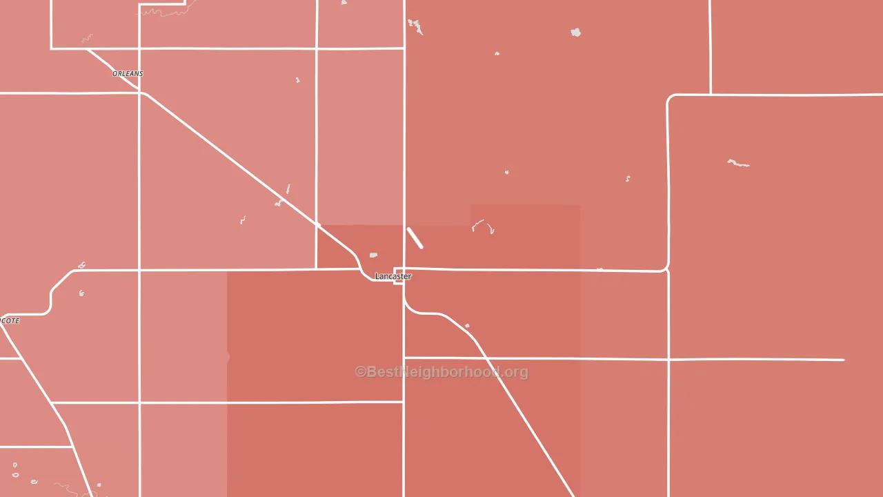 Lancaster, MN block-group political-lean map