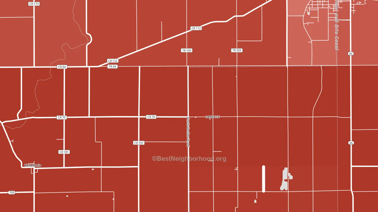 Landeck, OH block-group political-lean map