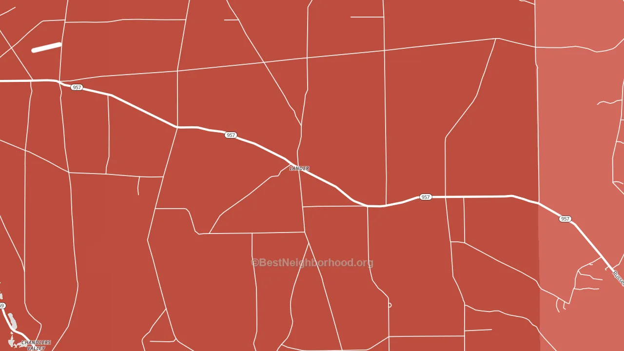 Lander, PA block-group political-lean map