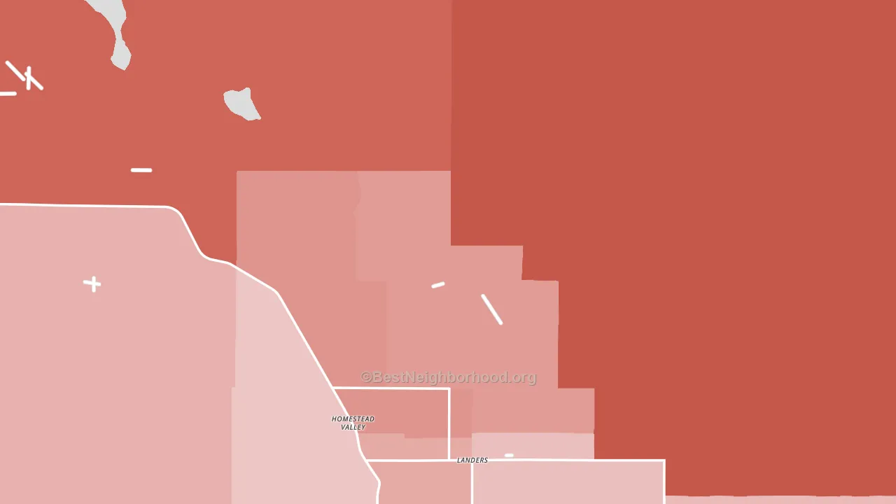 Landers, CA block-group political-lean map