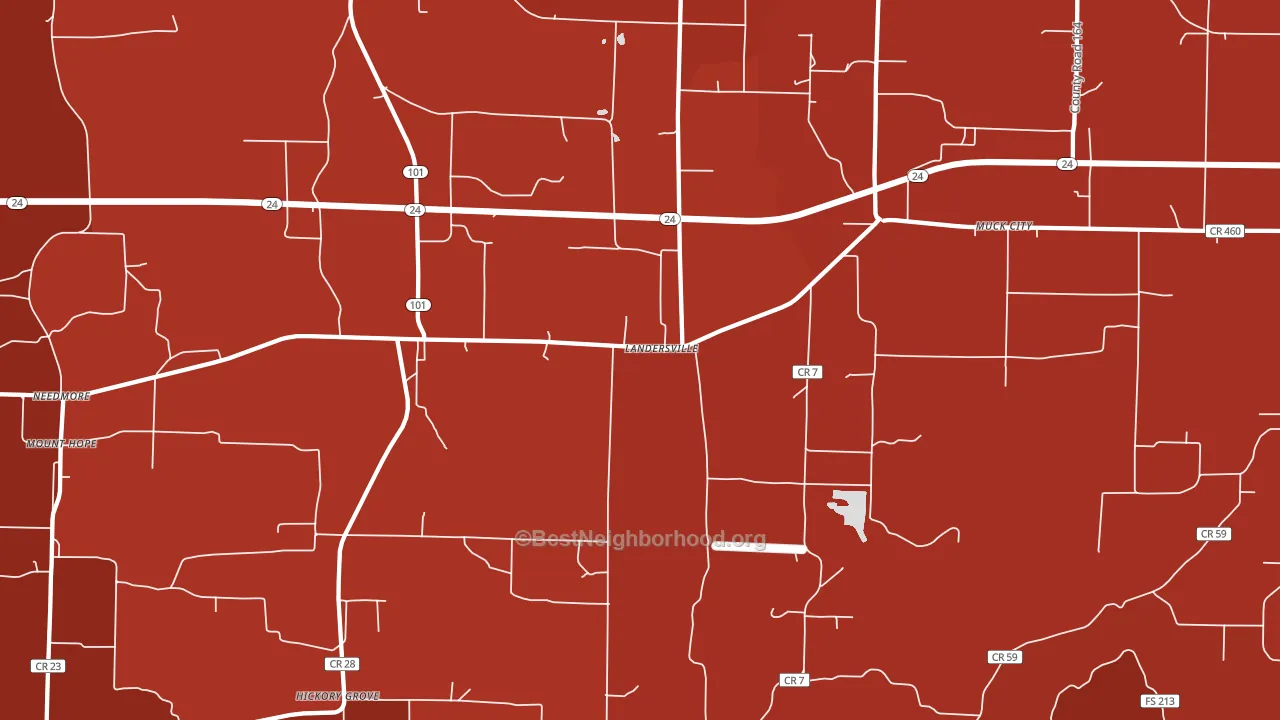 Landersville, AL block-group political-lean map
