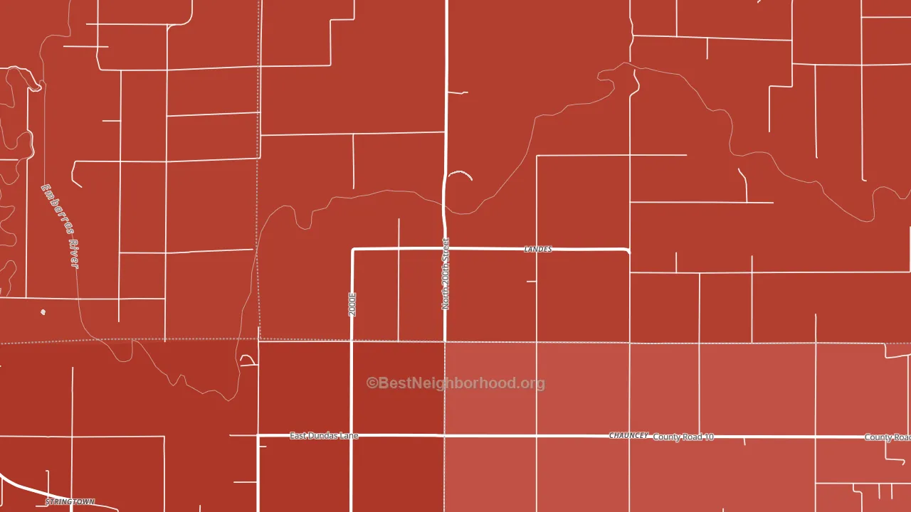 Landes, IL block-group political-lean map