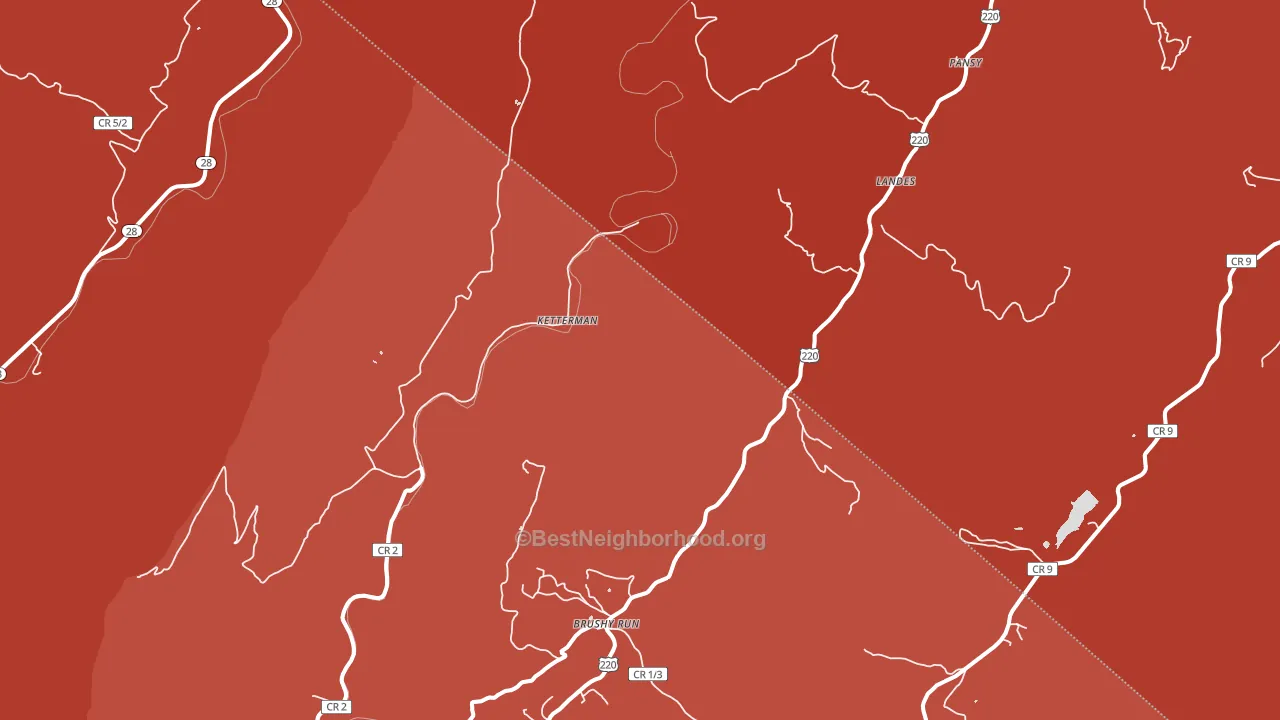 Landes, WV block-group political-lean map