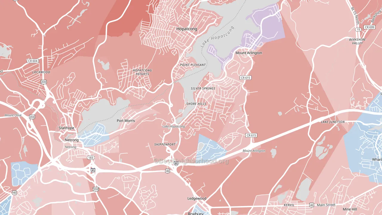 Landing, NJ block-group political-lean map