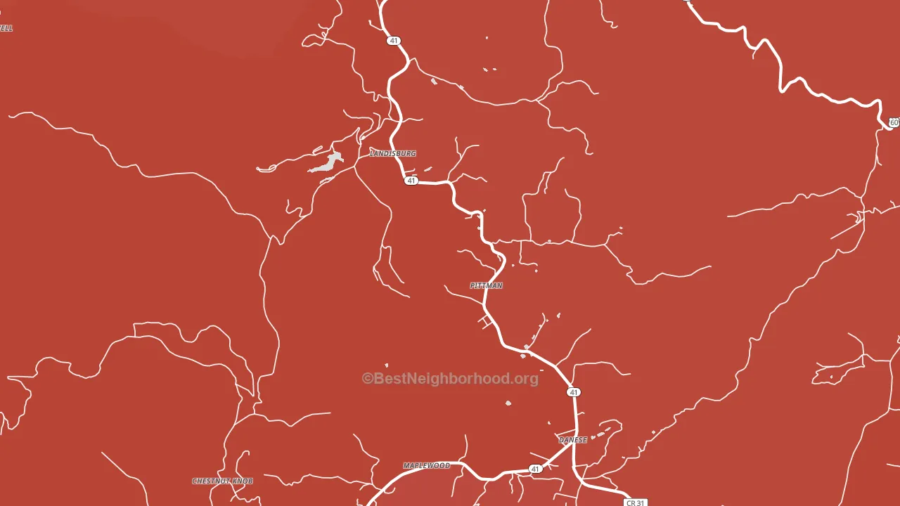 Landisburg, WV block-group political-lean map