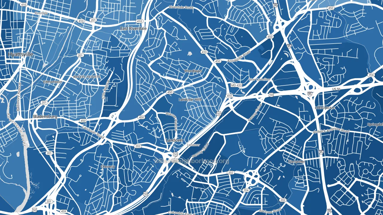 Landover Hills, MD block-group political-lean map