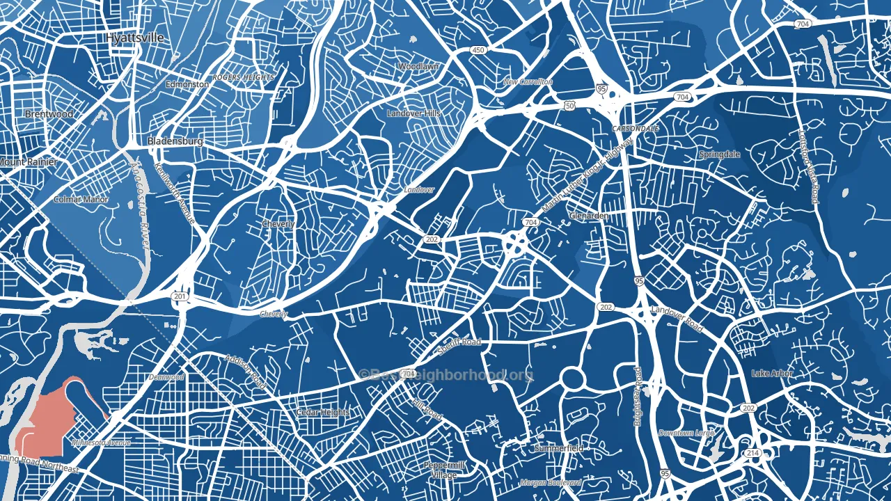 Landover, MD block-group political-lean map