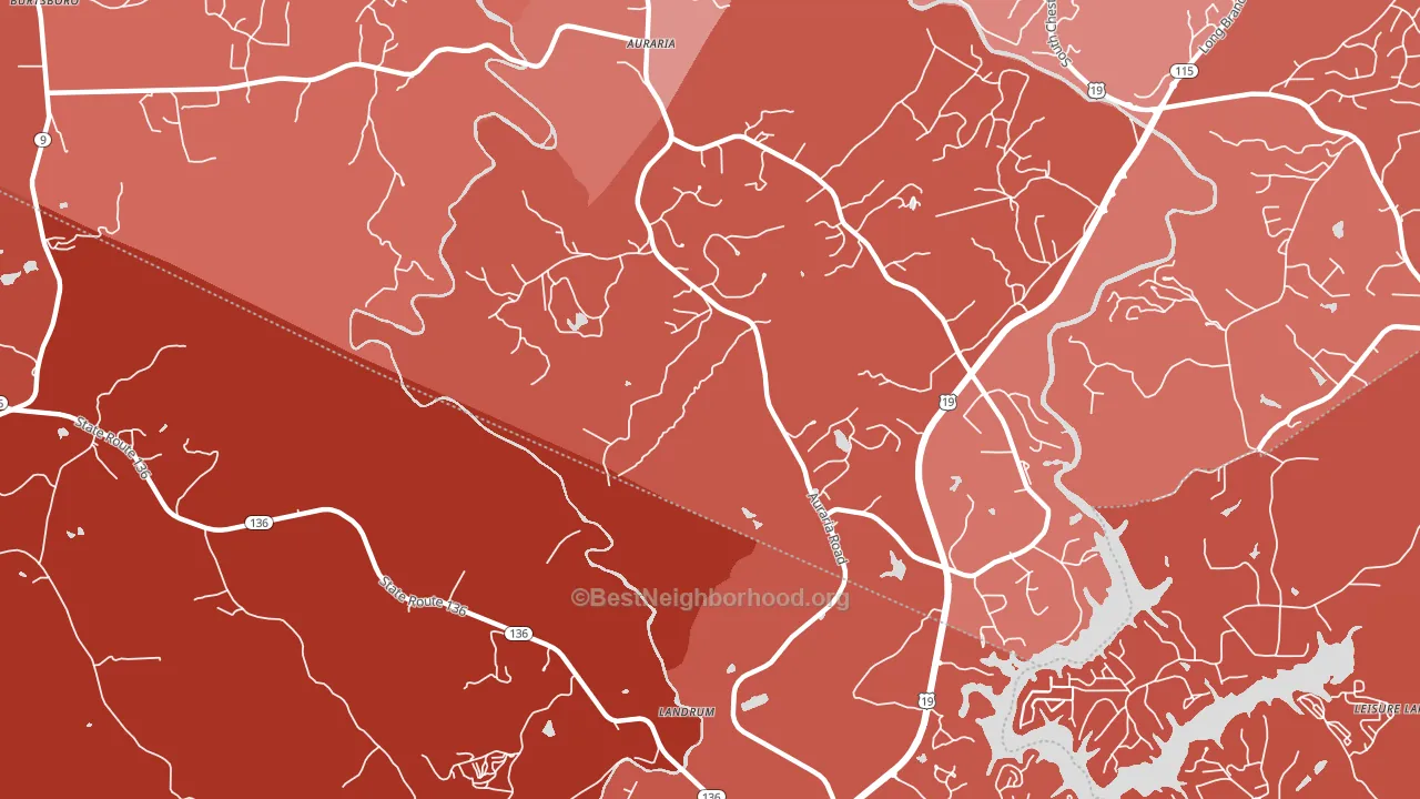Landrum, GA block-group political-lean map