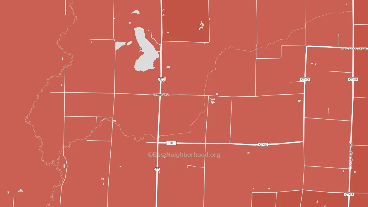 Landstad, WI block-group political-lean map