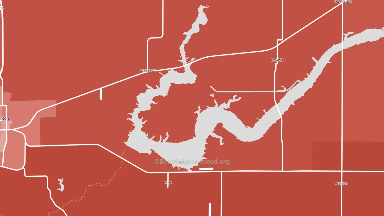 Lane, IL block-group political-lean map