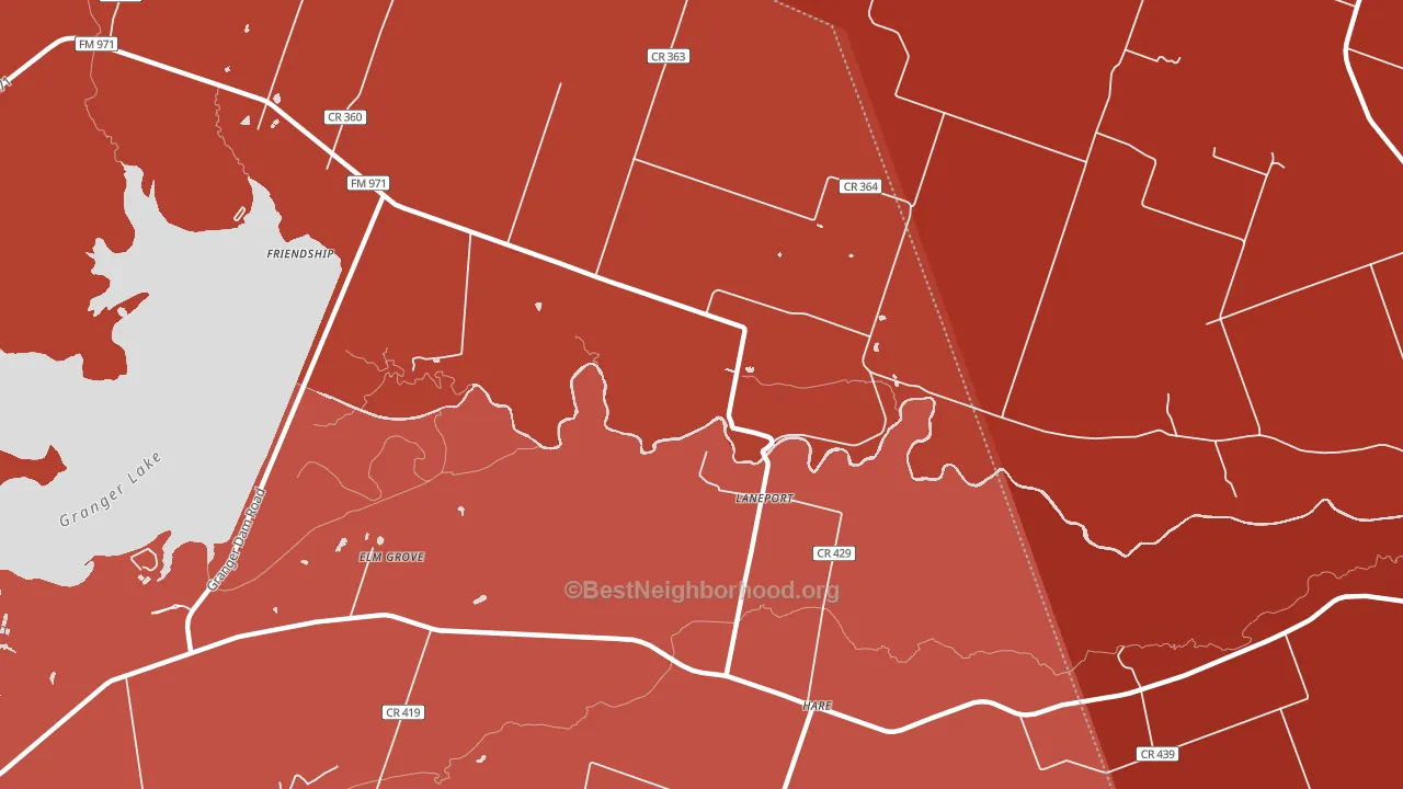 Laneport, TX block-group political-lean map