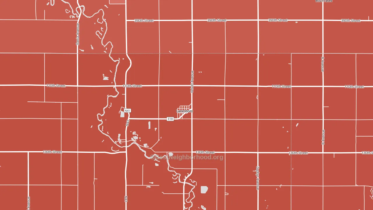 Lanesboro, IA block-group political-lean map