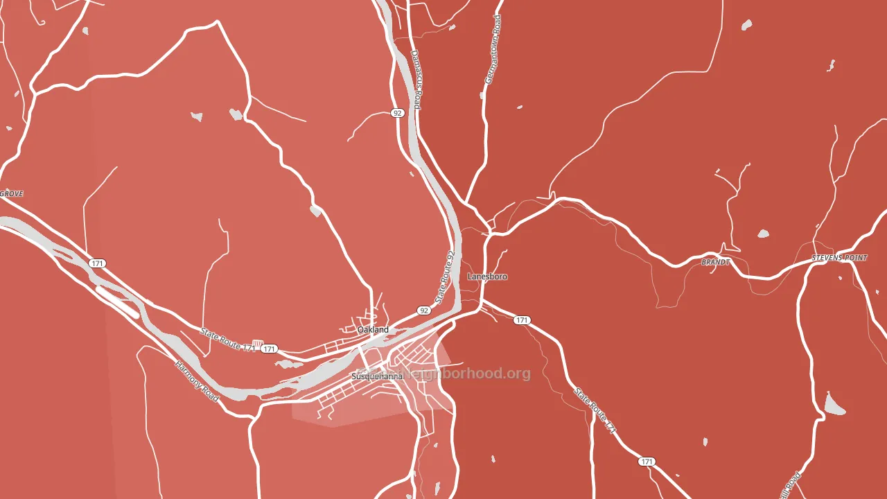 Lanesboro, PA block-group political-lean map