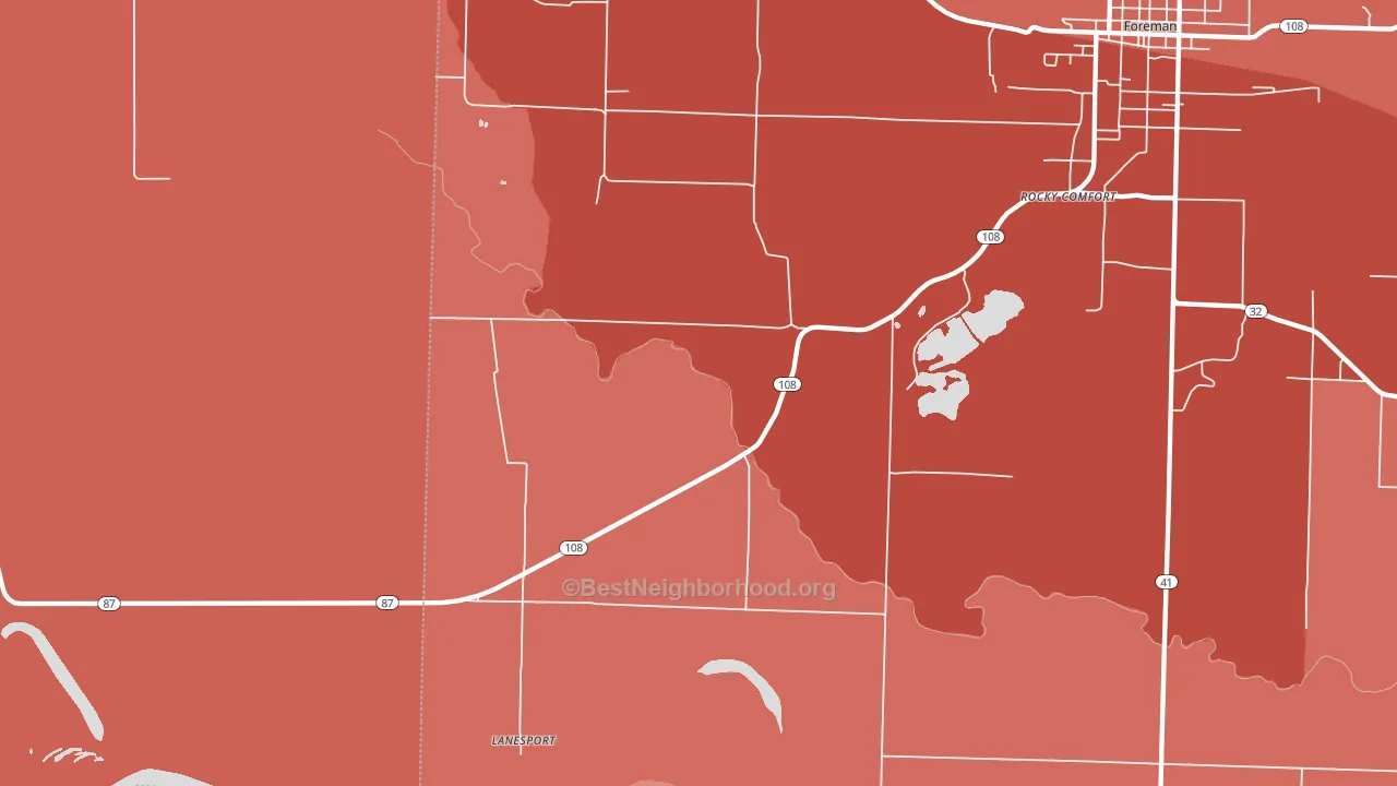 Lanesport, AR block-group political-lean map