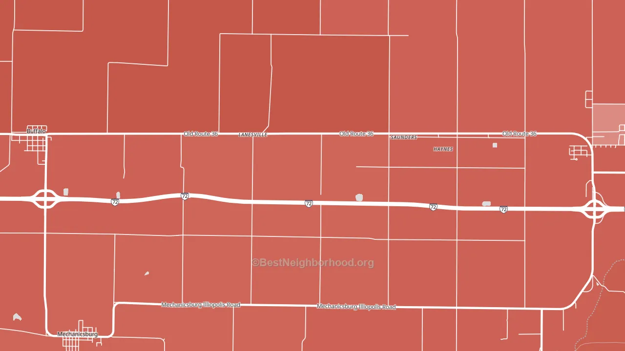Lanesville, IL block-group political-lean map