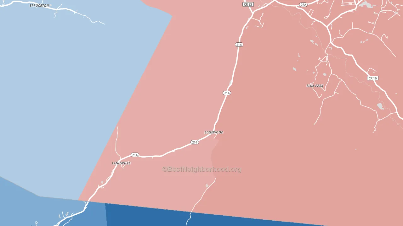 Lanesville, NY block-group political-lean map