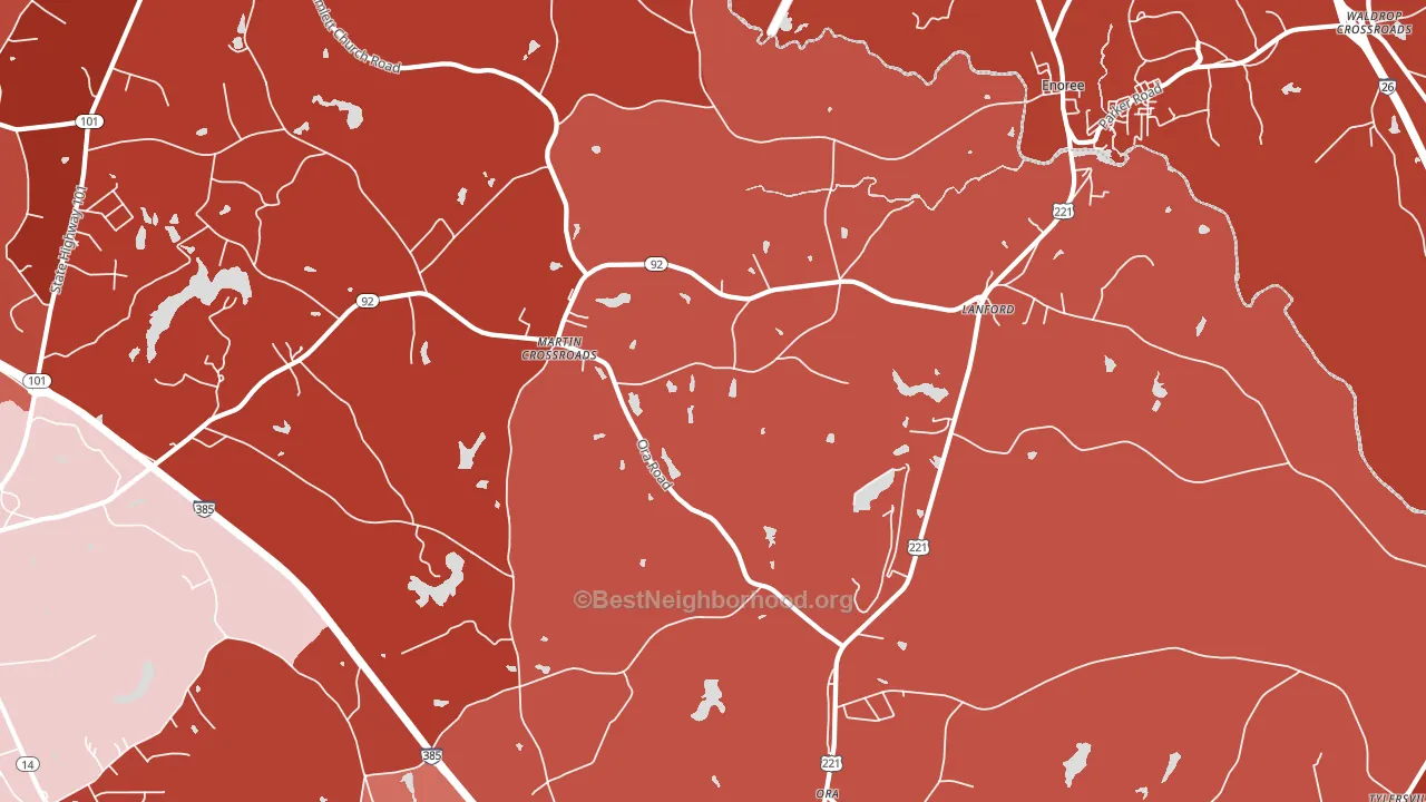 Lanford, SC block-group political-lean map