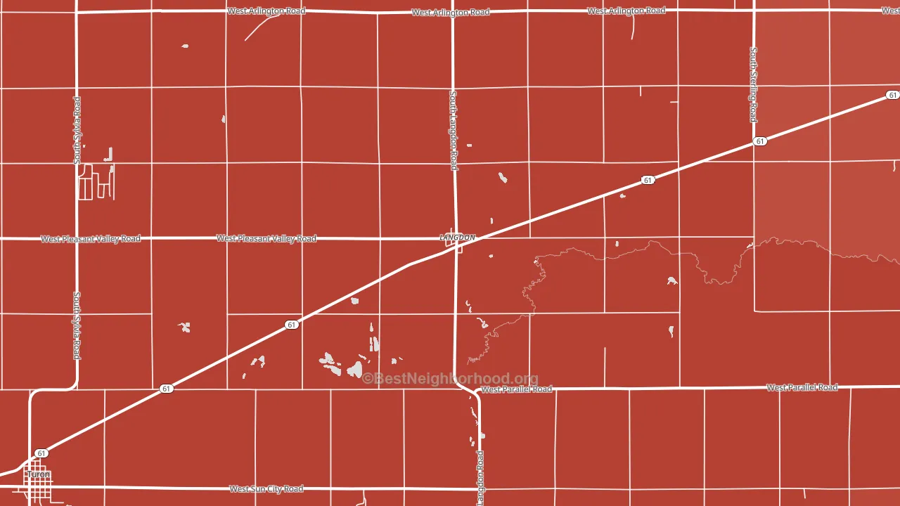 Langdon, KS block-group political-lean map
