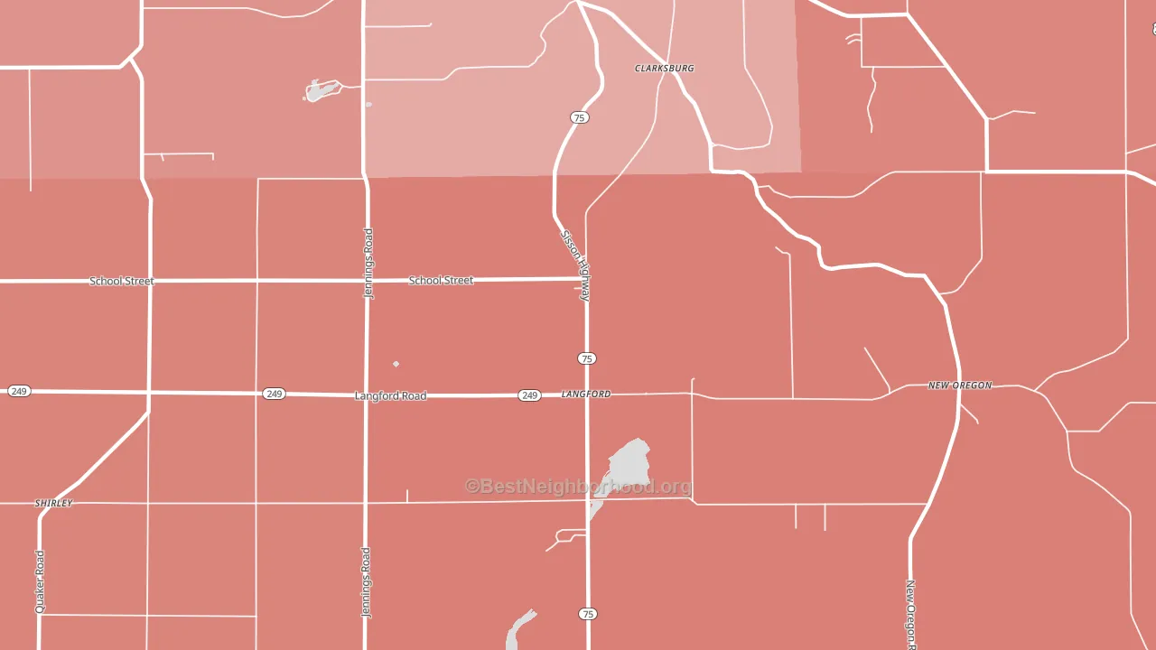 Langford, NY block-group political-lean map