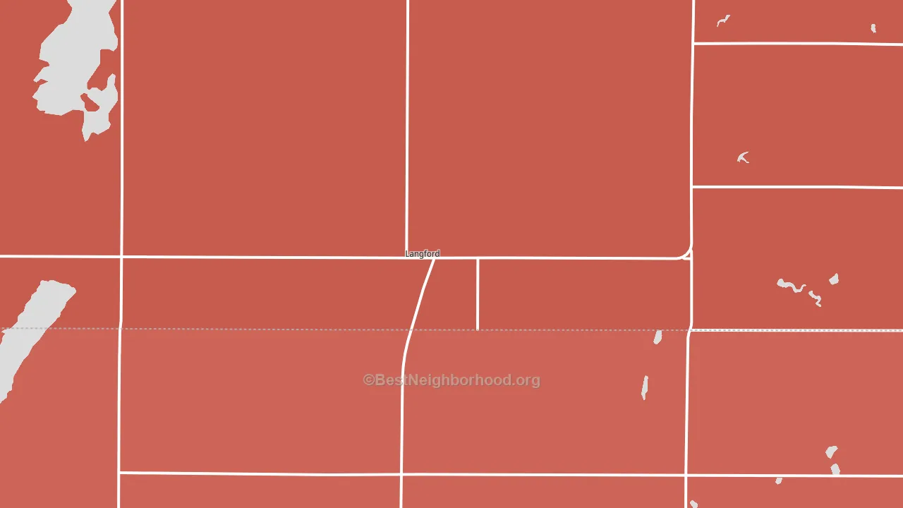 Langford, SD block-group political-lean map