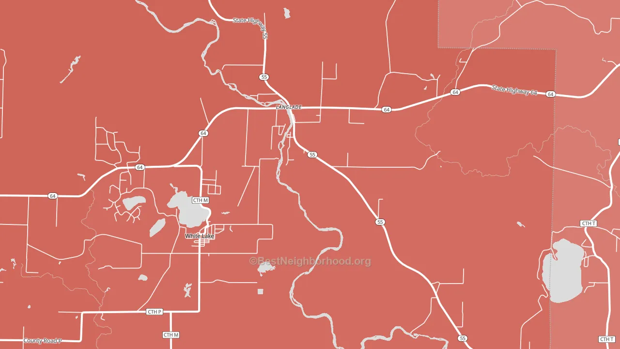 Langlade, WI block-group political-lean map
