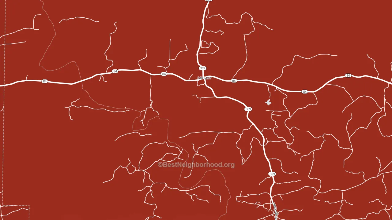 Langley, AR block-group political-lean map