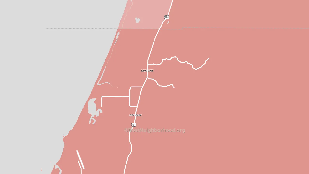 Langlois, OR block-group political-lean map