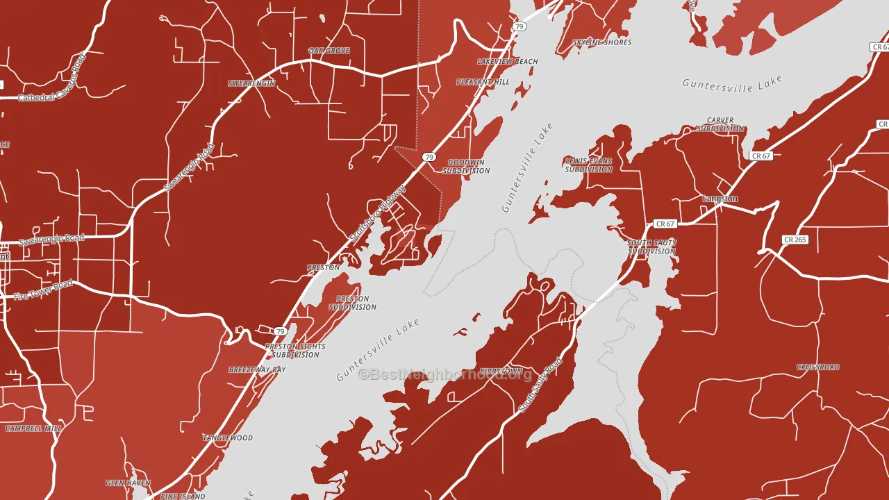 Langston, AL block-group political-lean map