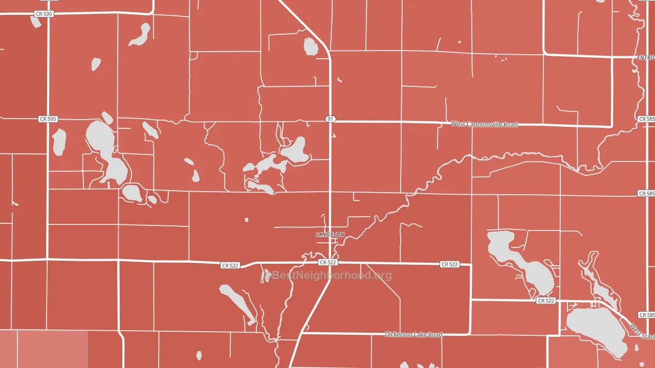 Langston, MI block-group political-lean map