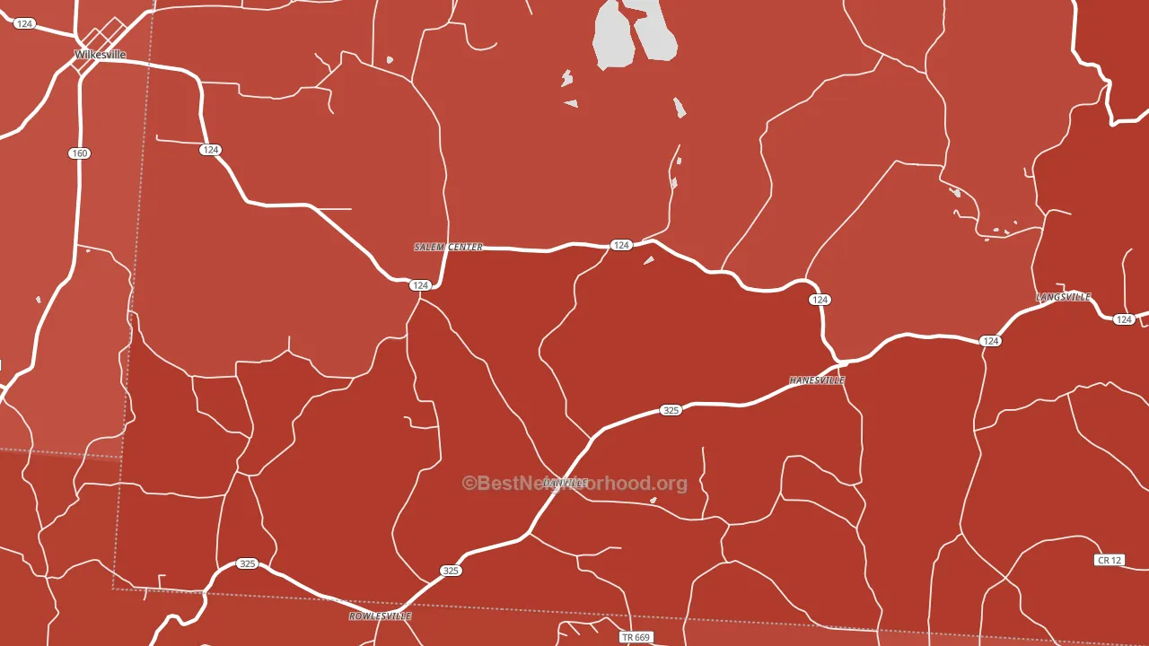 Langsville, OH block-group political-lean map