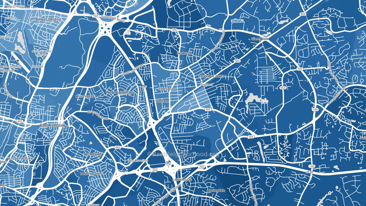 Lanham, MD block-group political-lean map