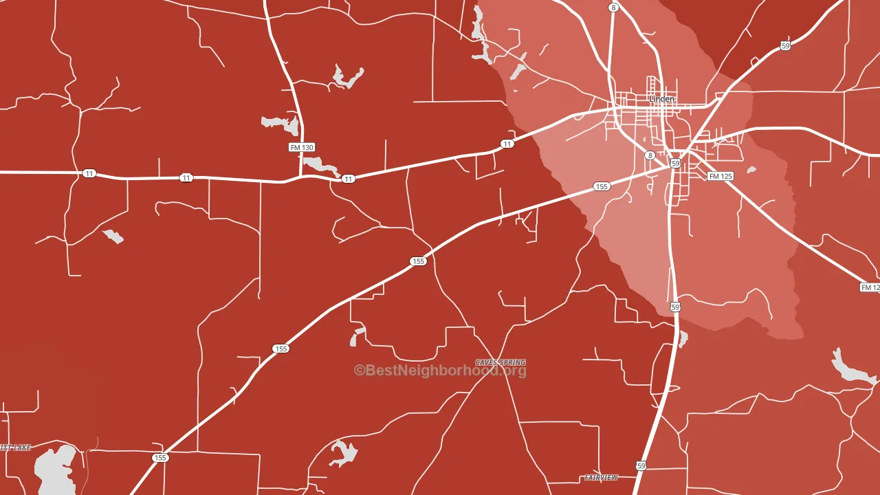 Lanier, TX block-group political-lean map