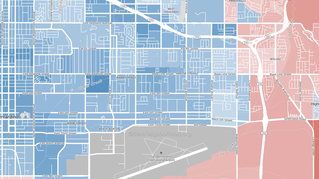 Lankershim, Highland, CA block-group political-lean map