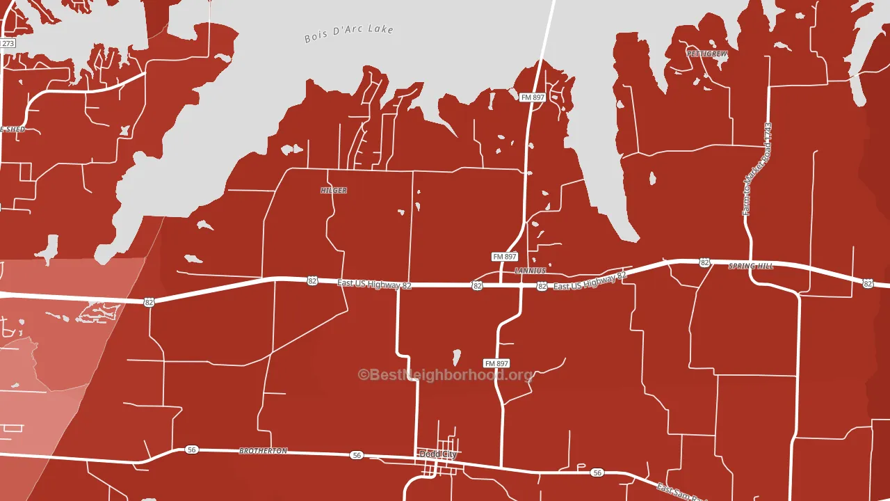 Lannius, TX block-group political-lean map