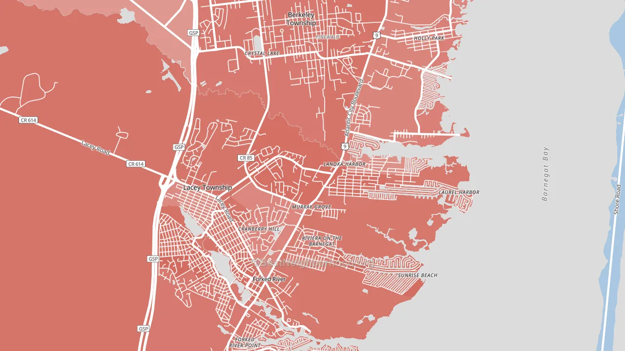 Lanoka Harbor, NJ block-group political-lean map